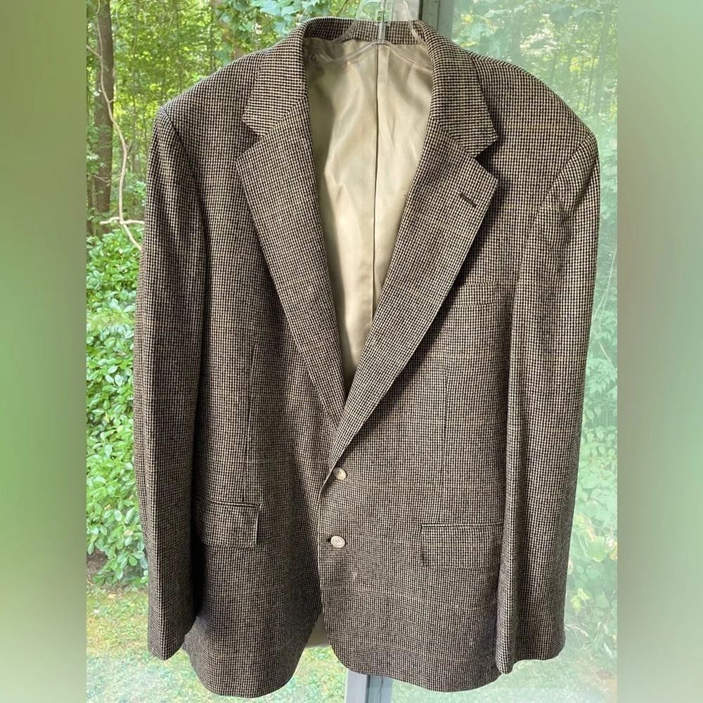 Cricketeer by Ungers 38 men’s wool tweed jacket. Double breasted w/2 hip pockets